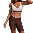 thumbnail image 1 of Ashirexll Bikini Sets for Women Solid Color Swimsuit with Sports Tangini Two Piece Swimsuit Casual Summer Beachwear, 1 of 7