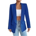 thumbnail image 1 of Ashirexll Blazers for Women Solid Color Slim Lapel Small Suit Cardigan Jacket Womens Blazers Dressy Casual Blue L, 1 of 5