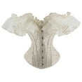 thumbnail image 1 of Ashirexll Body Shaper for Women Sexy Vintage Gothic Party Floral Lace Up Slim Corset Bustier Tube Tops Beige L, 1 of 4