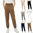 thumbnail image 1 of Ashirexll Boys Sweatpants Solid Color Elastic Waist Side Pockets Sweatpants Sports Casual Pants for 2-12 Years, 1 of 6
