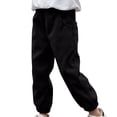 thumbnail image 1 of Ashirexll Boys and Girls Corduroy Sweatpants Winter Pants Solid Color Casual Elastic Waist with Pockets Cuffed Pants Fleece Lined for 3-12 Year, 1 of 7