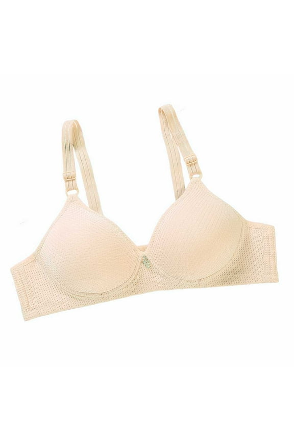 Bra for Big Busted Women, Push up Bras for Women, Solid Color Gathering Breathable Comfortable Soft Bras Beige L