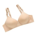 thumbnail image 1 of Ashirexll Bras for Women Middle-Aged and Elderly Bra Thin Lightweight Breathable Spaghetti Adjustable Straps Comfortable Underwear Wireless Bras Beige L, 1 of 4
