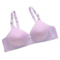 thumbnail image 1 of Ashirexll Bras for Women Middle-Aged and Elderly Bra Thin Lightweight Breathable Spaghetti Adjustable Straps Comfortable Underwear Wireless Bras Purple XL, 1 of 8
