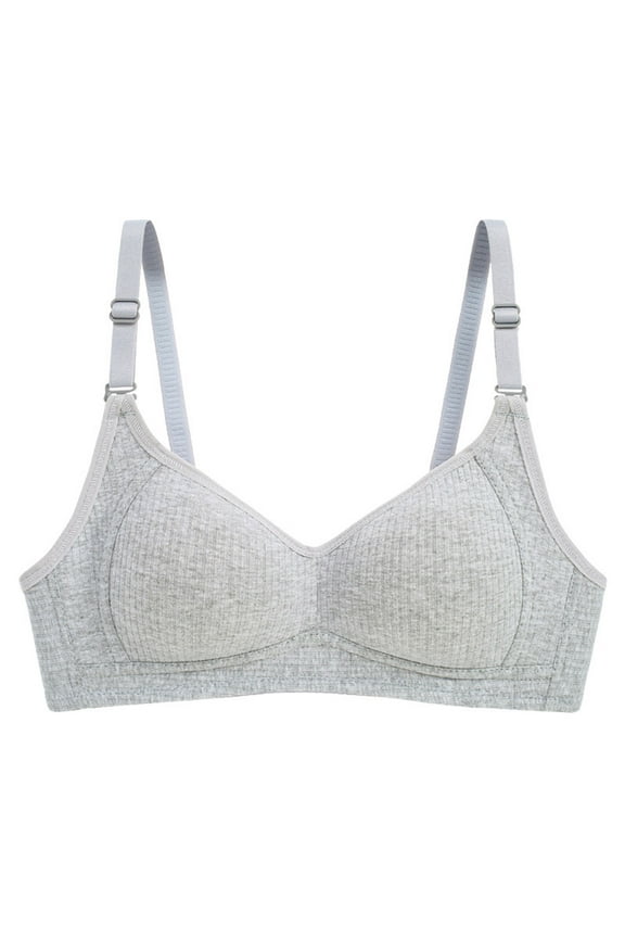 Bras for Women No Underwire, Pepper Bras for Women Small Breast, Solid Color Wire Free Breathable Comfortable Gathering Summer Thin Dark Gray S