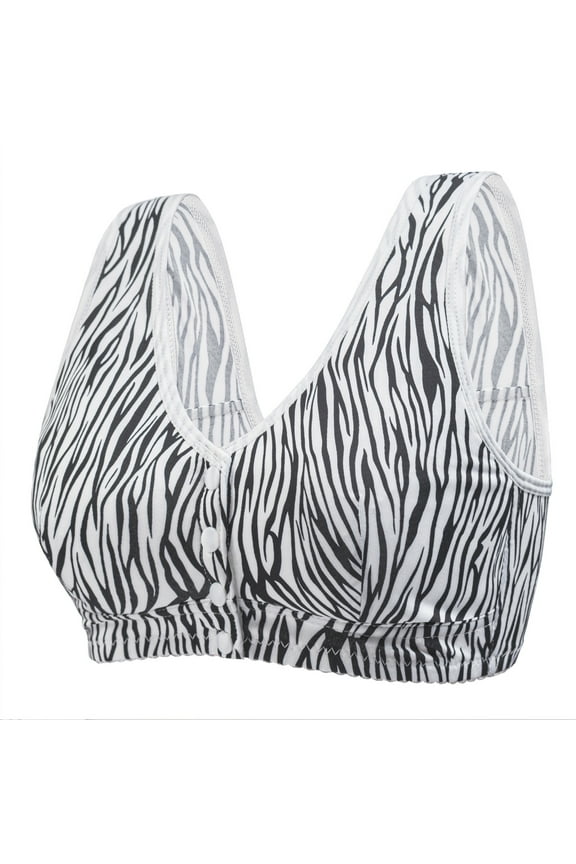 Bras for Women, Plus Size Middle-aged and Elderly Front Button Underwear Seamless Top Push-up Comfortable Breathable Bra Close Breast Beauty Back Bra Black L