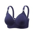 thumbnail image 1 of Ashirexll Bras for Women No Underwire, Comfortable Bras for Women, Solid Color Seamless Adjustable Strap Nude Lifting Soft Support Bra for Women Everyday Bras Blue M, 1 of 7