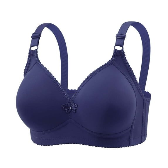 Ashirexll Bras for Women No Underwire, Comfortable Bras for Women, Solid Color Seamless Adjustable Strap Nude Lifting Soft Support Bra for Women Everyday Bras Blue A M