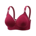 thumbnail image 1 of Ashirexll Bras for Women No Underwire, Comfortable Bras for Women, Solid Color Seamless Adjustable Strap Nude Lifting Soft Support Bra for Women Everyday Bras Wine L, 1 of 7