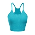 thumbnail image 1 of Ashirexll Bras for Women no Underwire, Sports Bras for Women Large Bust, Women's Crop Solid Washed Seamless Rib-Knit Camisole Crop Tank Drying Sports Bra Sports Bra, 1 of 1