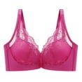 thumbnail image 1 of Ashirexll Bras for Women Front Closure Lace Gathering Posture Support Breathable Comfortable Soft Wireless Bras Hot Pink S, 1 of 2