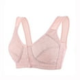 thumbnail image 1 of Ashirexll Bras for Women Front Closure Wireless No Underwire Comfort Plus Size Bras for Older Women Pink A 42, 1 of 4