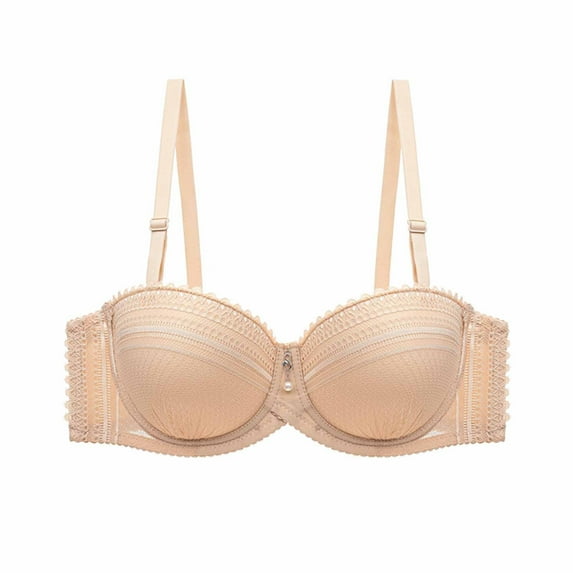 Ashirexll Bras for Women, Lace Bras for Women, Women’s Gathering Push Up Lace Bra Comfort Khaki M