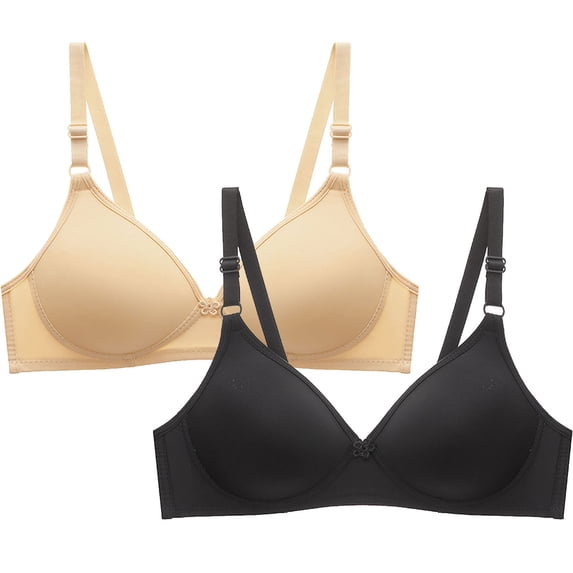 Ashirexll Bras for Women No Underwire, Balconette Bras for Women, Solid Color Wire Free Breathable Traceless Summer Thin Gathering Bra Beige D L