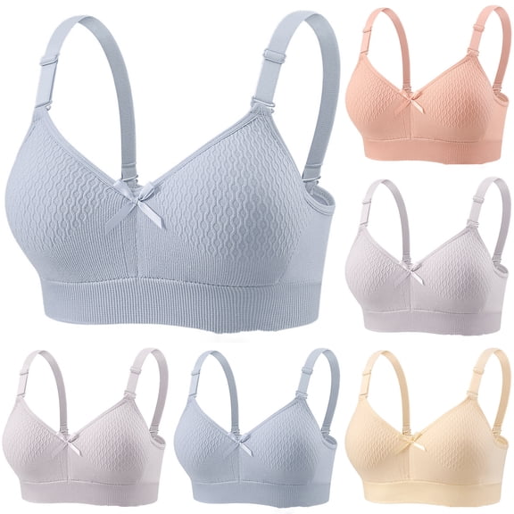 Ashirexll Bras for Women No Underwire, Push Up Bra, Lace Bra Wide Straps Gathered Support Everyday