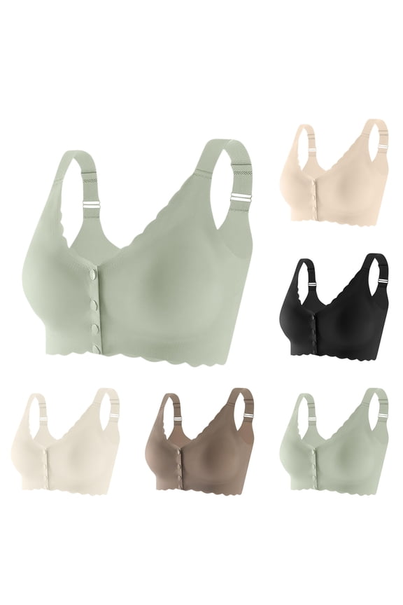 Bras for Women No Underwire, Push Up Bra, Solid Color Backless Bra Seamless Lightly Lined T Shirt