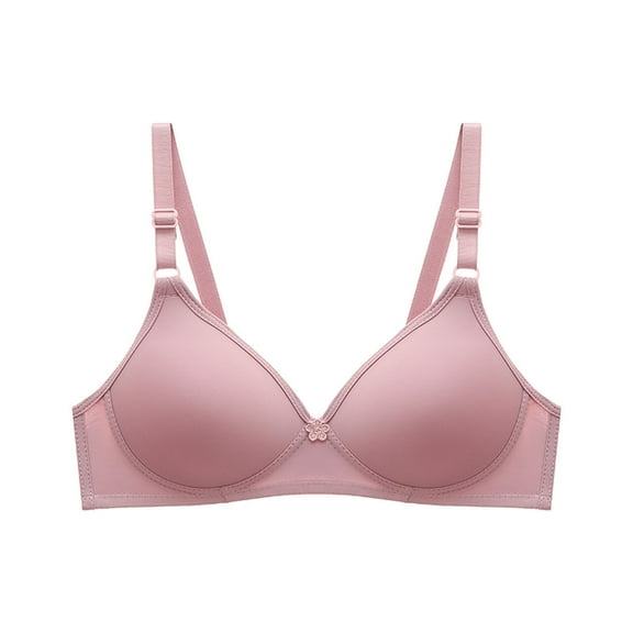 Ashirexll Bras for Women, Pepper Bras for Women Small Breast, Solid Color Wire Free Breathable Comfortable Summer Thin Cool Comfort Fabric Pink XXL