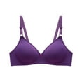 thumbnail image 1 of Ashirexll Bras for Women, Pepper Bras for Women Small Breast, Solid Color Wire Free Breathable Comfortable Summer Thin Cool Comfort Fabric Purple XXL, 1 of 2