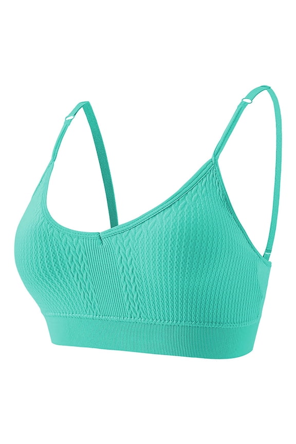 Bras for Women, Plus Size Solid Color Adjustable Strap Gathering Posture Support Bra Mint Green S