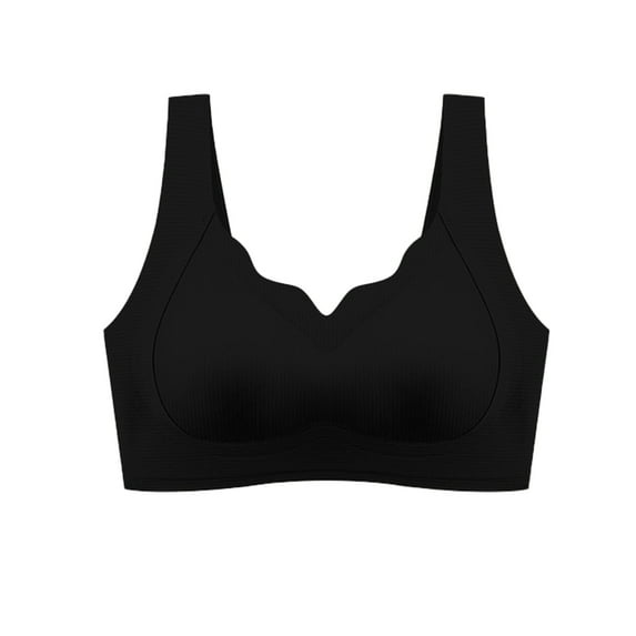 Ashirexll Bras for Women Seamless Breathable Comfortable Soft Gathering Push-up and Support To Sagging and Reduce Breast Size Wireless Bras Black XL