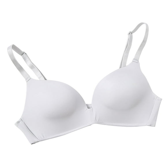 Ashirexll Bras for Women Seamless Wireless Lightly Lined Soft Breathable Gathering Comfort Smoothing Pepper Bra Gray