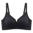 thumbnail image 1 of Ashirexll Bras for Women Solid Color Seamless Ultra-Thin Breathable Comfortable Soft Jelly Nude Feeling Sagging Bra Wireless Bras Black XL, 1 of 2