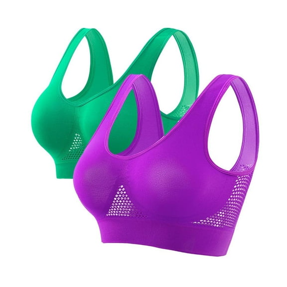 Ashirexll Bras for Women no Underwire, Sports Bras for Women Large Bust, Women Seamless Sports Bra Wireless Yoga Bra with Removable Pads
