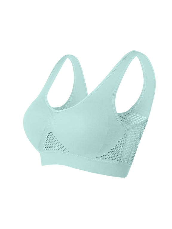 Bras for Women no Underwire, Sports Bras for Women Large Bust, Seamless Sports Bra Wireless Yoga Bra with Removable Pads