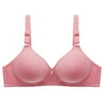 thumbnail image 1 of Ashirexll Brasieres Para Mujer, Seamless Bras for Women, Solid Color Breathable Gathering Full-Coverage Wirefree Bra Pink M, 1 of 7