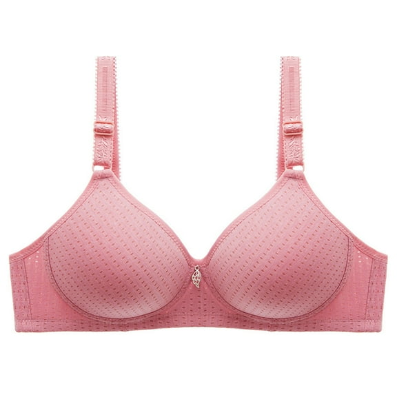 Ashirexll Brasieres Para Mujer, Seamless Bras for Women, Solid Color Breathable Gathering Full-Coverage Wirefree Bra Pink XXL