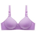 thumbnail image 1 of Ashirexll Brasieres Para Mujer, Seamless Bras for Women, Solid Color Breathable Gathering Full-Coverage Wirefree Bra Purple XXL, 1 of 6