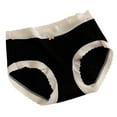 thumbnail image 1 of Ashirexll Breathable Underwear for Women, Underwear Traceless Basic Edition Mid Waist Fashion Breathable Panties Black L, 1 of 4