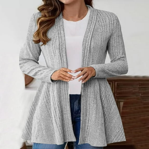 Ashirexll Cardigan Sweaters for Women, Winter Coats for Women, Fall Coats Women's Solid Color Brushed Loose Cardigan Casual