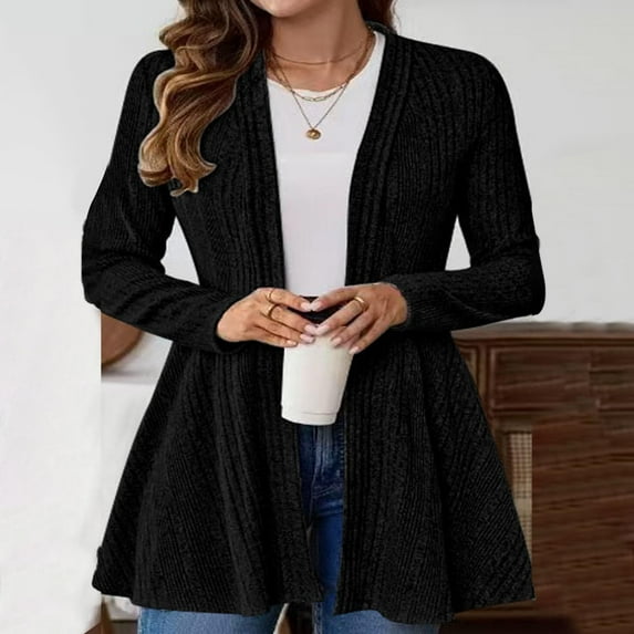 Ashirexll Cardigan Sweaters for Women, Winter Coats for Women, Fall Coats Women's Solid Color Brushed Loose Cardigan Casual