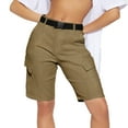 thumbnail image 1 of Ashirexll Cargo Shorts Women, Solid Color Quick Dry Lightweight Summer Denim Casual Shorts with Pockets Khaki M, 1 of 5