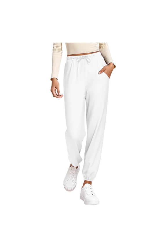 Casual Pants for Women, Winter Women Pants, Fashion Solid Color Stretch Waist Strap Drawstring Pocket Long Pants for Home Wear