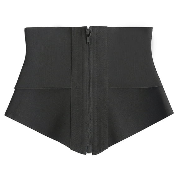 Ashirexll Corset Shapewear Fashion Casual Solid Waist Cinchers Bodybody Shape Waist Trainer Zipper Top Black L
