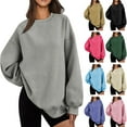 thumbnail image 1 of Ashirexll Crewneck Sweatshirts Women, Fall Sweatshirts for Women, Ladies' Trendy Fall Casual Solid Color Long Sleeve Round Neck Sweatshirts, 1 of 7