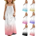 thumbnail image 1 of Ashirexll Dresses for Girls Sleeveless Stripe Print Back Drawstring Loose Suspender Long Maxi for Teens Kids, 1 of 7