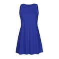 thumbnail image 1 of Ashirexll Dresses for Women Fashion Women O-Neck Casual Solid Pockets Sleeveless Above Knee Dress Womens Dresses Blue L, 1 of 5