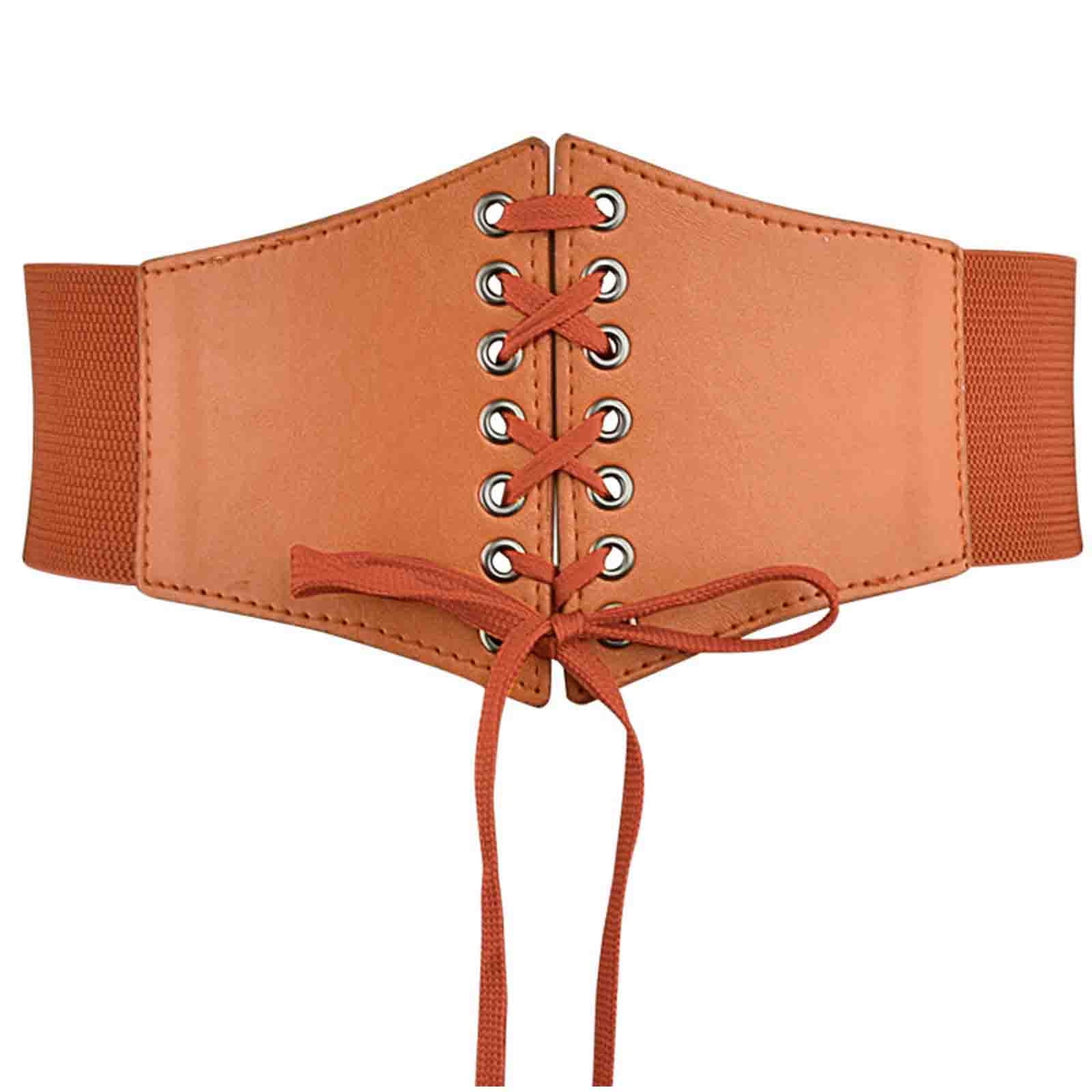 Gold Buckle Corset Belt Stretchy Elastic Waspie Waist Belt for Cosplay Halloween JASGOOD Women Wide Waist Belt Vintage Elastic Corset  main image 2
