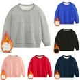 thumbnail image 1 of Ashirexll Fall Sweatshirts for Girls Crewneck Sweatshirts 2-12 Years Fleece Lined Warm Hoodie Long Sleeve Round Neck Casual Fashion Solid Color Tops, 1 of 7
