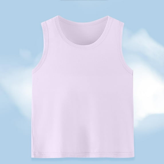 Ashirexll Fall Vest Boys Tank Tops for Kids 2-15 Years Solid Color Round Neck Breathable Soft Base Layer for Casual Wear