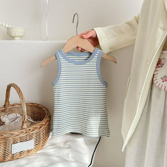 Ashirexll Fall Vest for Kids 1-9 Years Girls Tank Tops with Striped Soft Sleeveless Camisole for Fashion and Layer