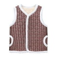 thumbnail image 1 of Ashirexll Fleece Vest Women, Womens Winter Coats, Plaid V Neck Double Layer Grain Fleece Pocket Sleeveless Casual Jacket, 1 of 4