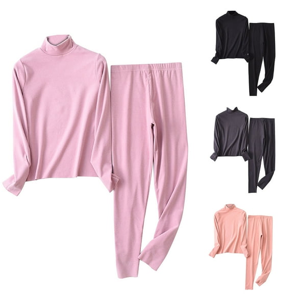 Ashirexll Fuzzy Pajamas for Women, Womens Two Piece Sets, Warm Solid Color Thick Long Sleeve Top with Pants Pajama Set
