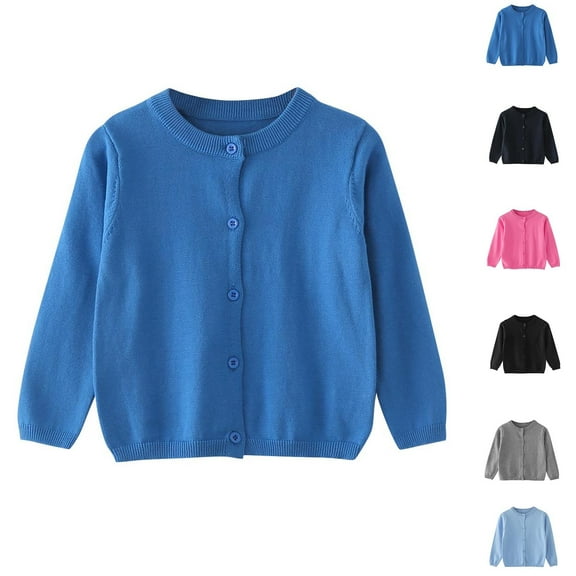 Ashirexll Girls Cardigan, Fall Jackets, Toddler Children Fall and Winter Versatile Casual Sweater Cardigan Jacket Knit Sweater Buttton Coats