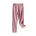 thumbnail image 1 of Ashirexll Girls Fleece Lined Leggings Winter Pants Solid Color Thickened Warm Elastic Waist for Kids Outdoor Activities 3-13 Years, 1 of 5