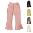 thumbnail image 1 of Ashirexll Girls High Waisted Leggings Pants Spring and Summer Solid Color Bottoms Full Length Pants for Kids, 1 of 5