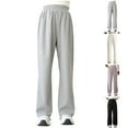 thumbnail image 1 of Ashirexll Girls High Waisted Pants Boys Summer Pants Fashion Solid Color Elastic Waist Wide Leg Straight Casual Long Pants for Children Outerwear, 1 of 5